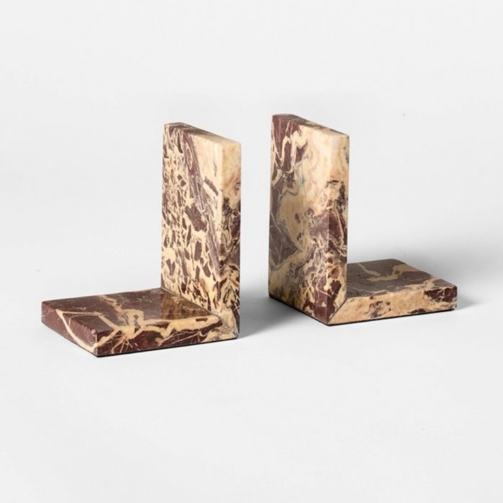 Studio McGee Marble HEAVY Book Ends Decorative Set 2 Levanto Bookends